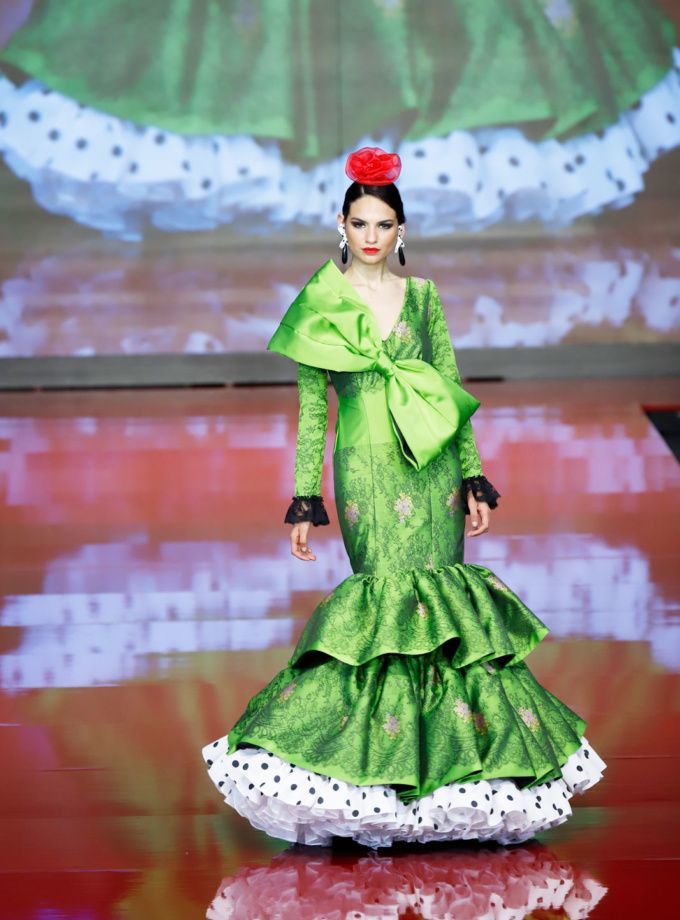 Vestido flamenca lazo verde