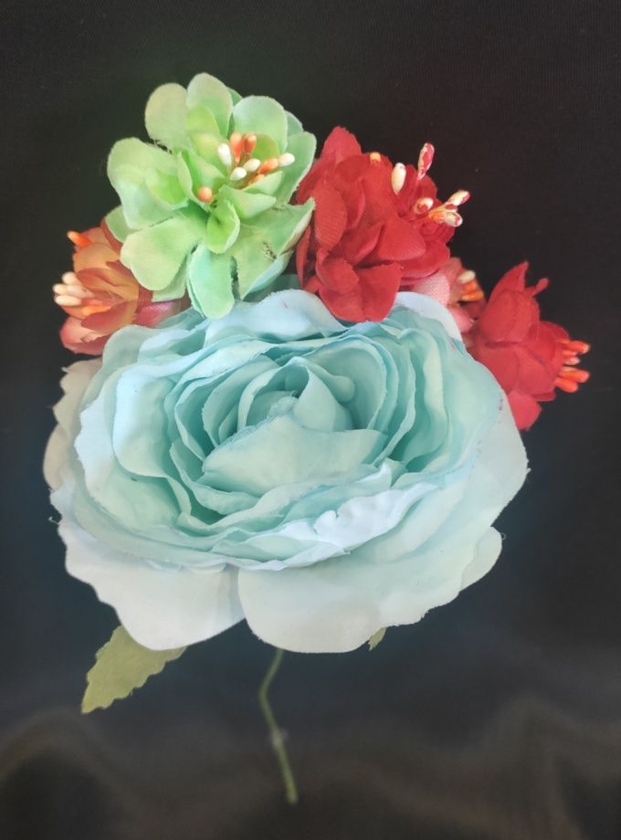 Conjunto rejilla y flor crochet fucsia | Moda flamenca | Carmen Latorre