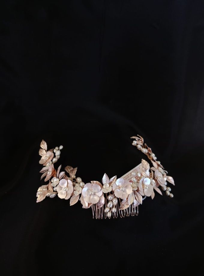 Accesorio flores con perlas