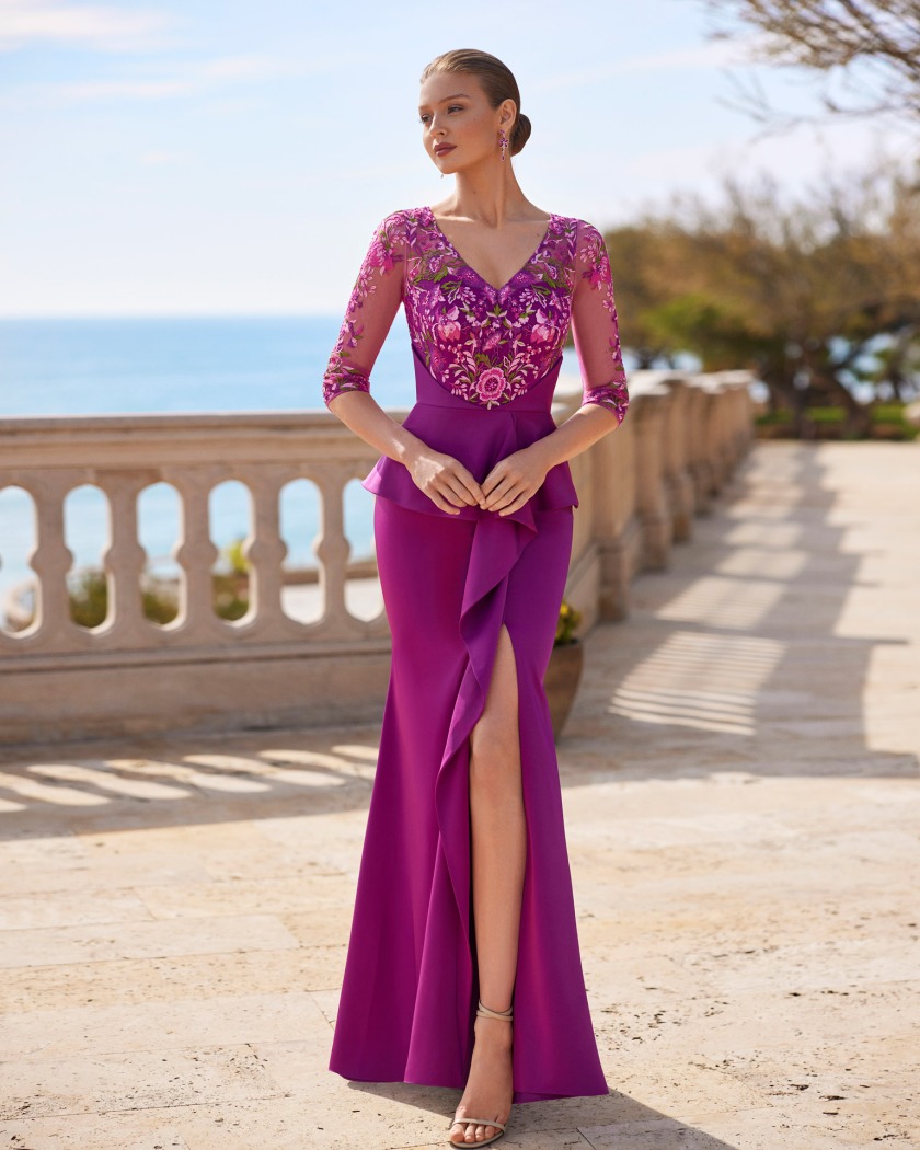 VESTIDO  SIRENA CON CUERPO DE ENCAJE