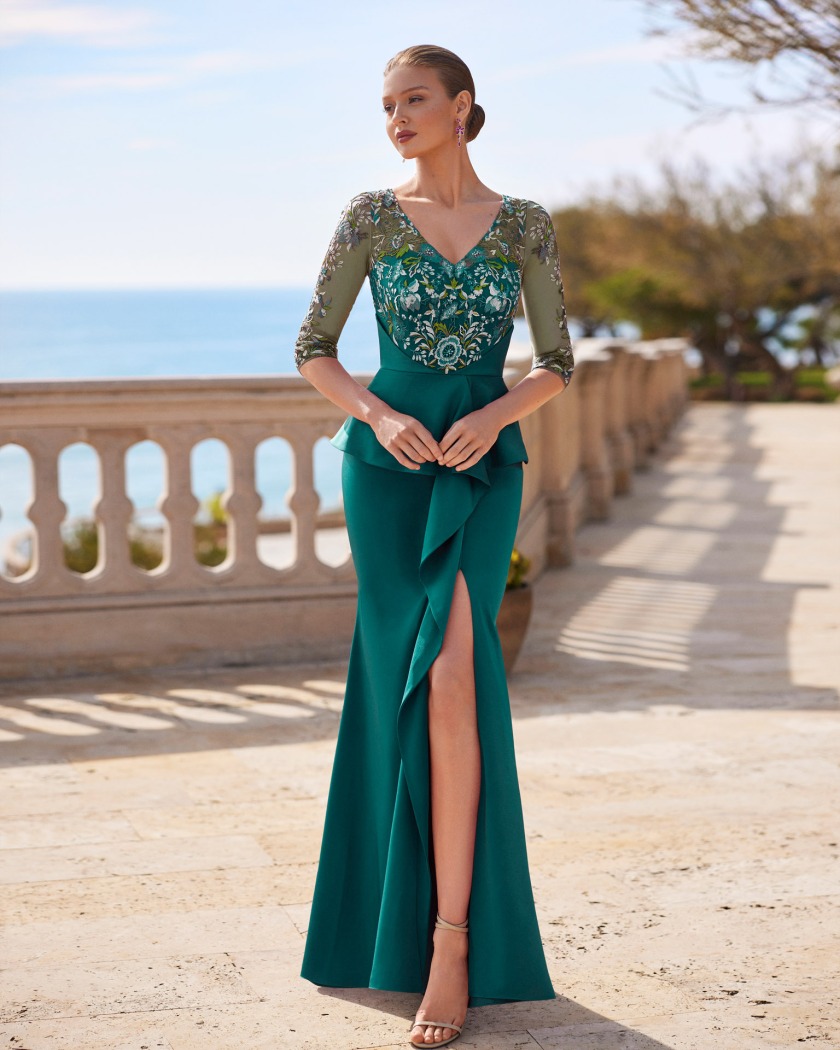 VESTIDO  SIRENA CON CUERPO DE ENCAJE - Imagen 4