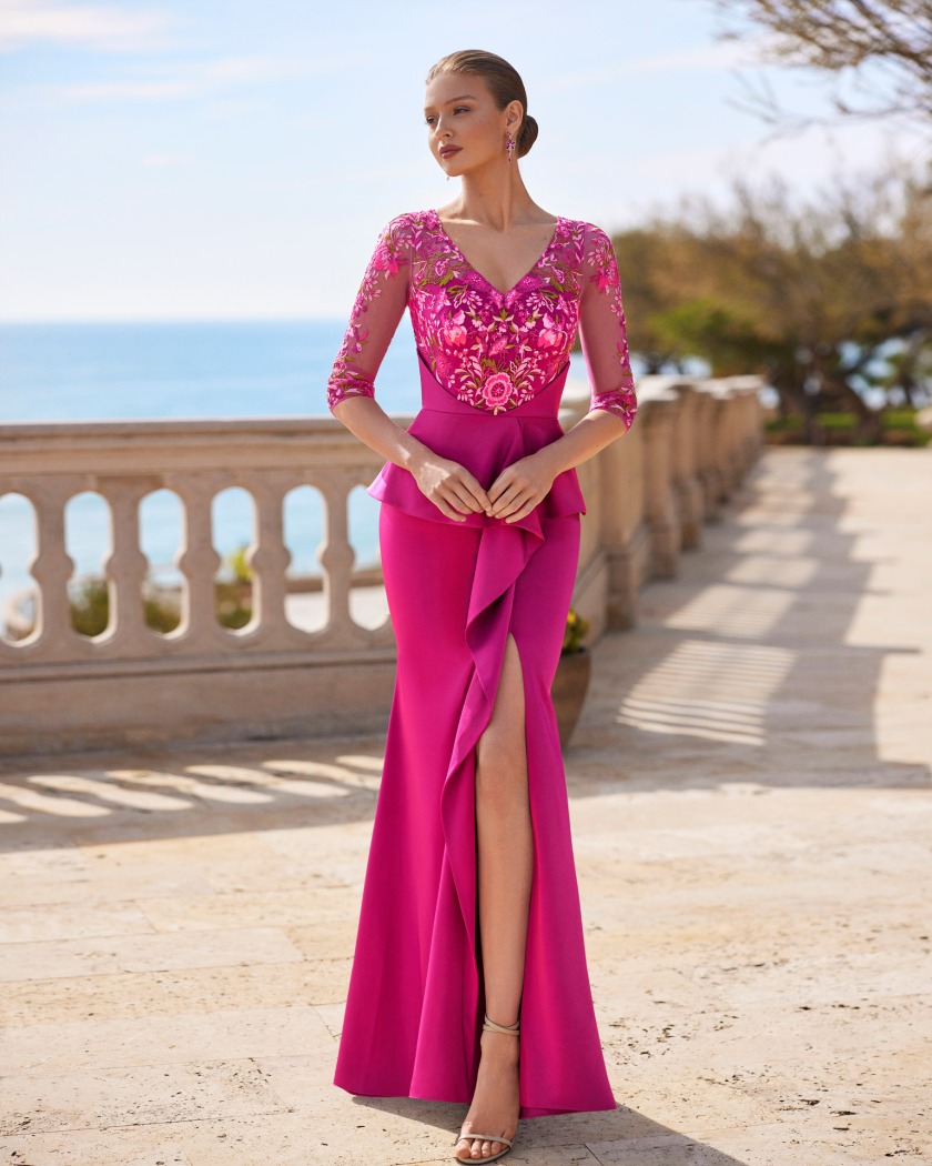 VESTIDO  SIRENA CON CUERPO DE ENCAJE - Imagen 3