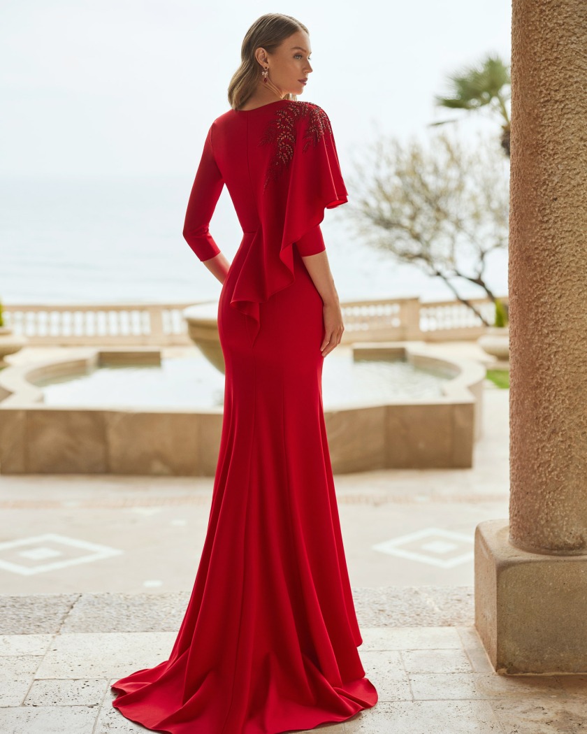 VESTIDO CON MANGAS ASIMETRICAS Y DRAPEADO - Imagen 2
