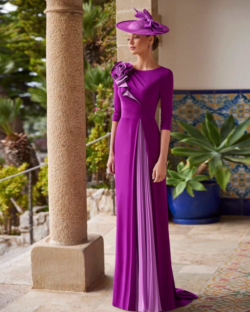 VESTIDO CON FLOR EN HOMBRO