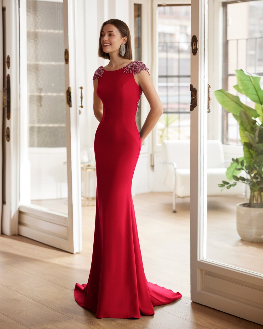 VESTIDO CEREMONIA CON ESPALDA DE PEDRERIA - Imagen 4
