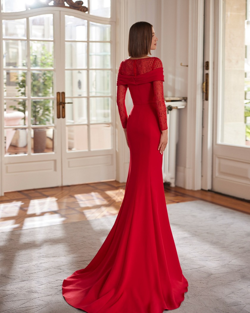VESTIDO CEREMONIA CON MANGAS DESMONTABLES - Imagen 2