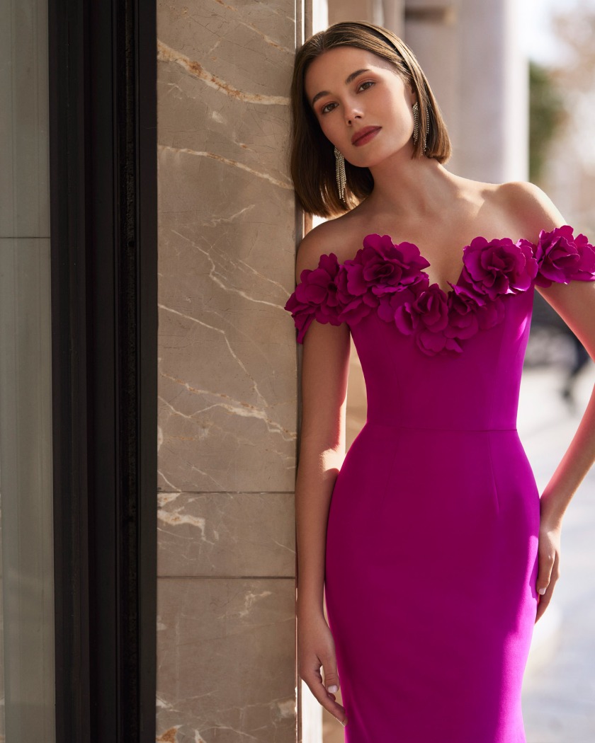 VESTIDO ESCOTE BARDOT CON FLORES