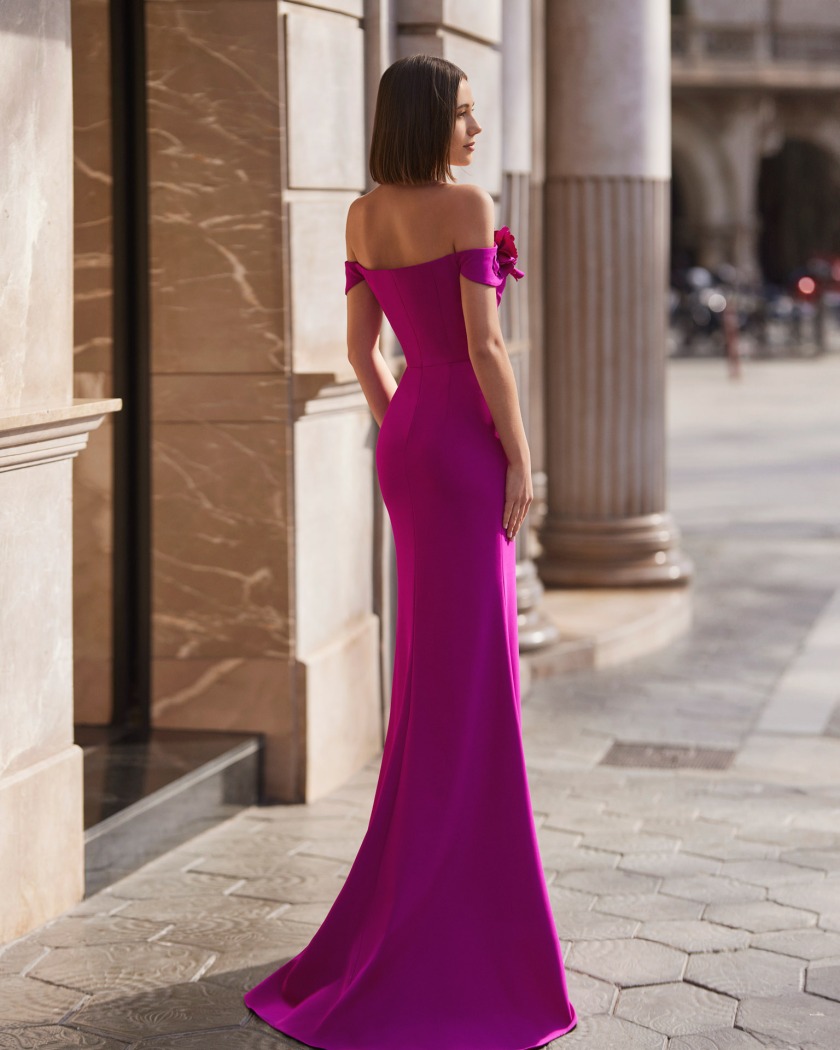 VESTIDO ESCOTE BARDOT CON FLORES - Imagen 2