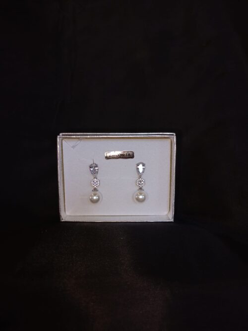 Pendientes zirconita rodio rosa